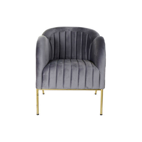 Armchair DKD Home Decor 8424001802135 Grey Golden Metal Polyester (70